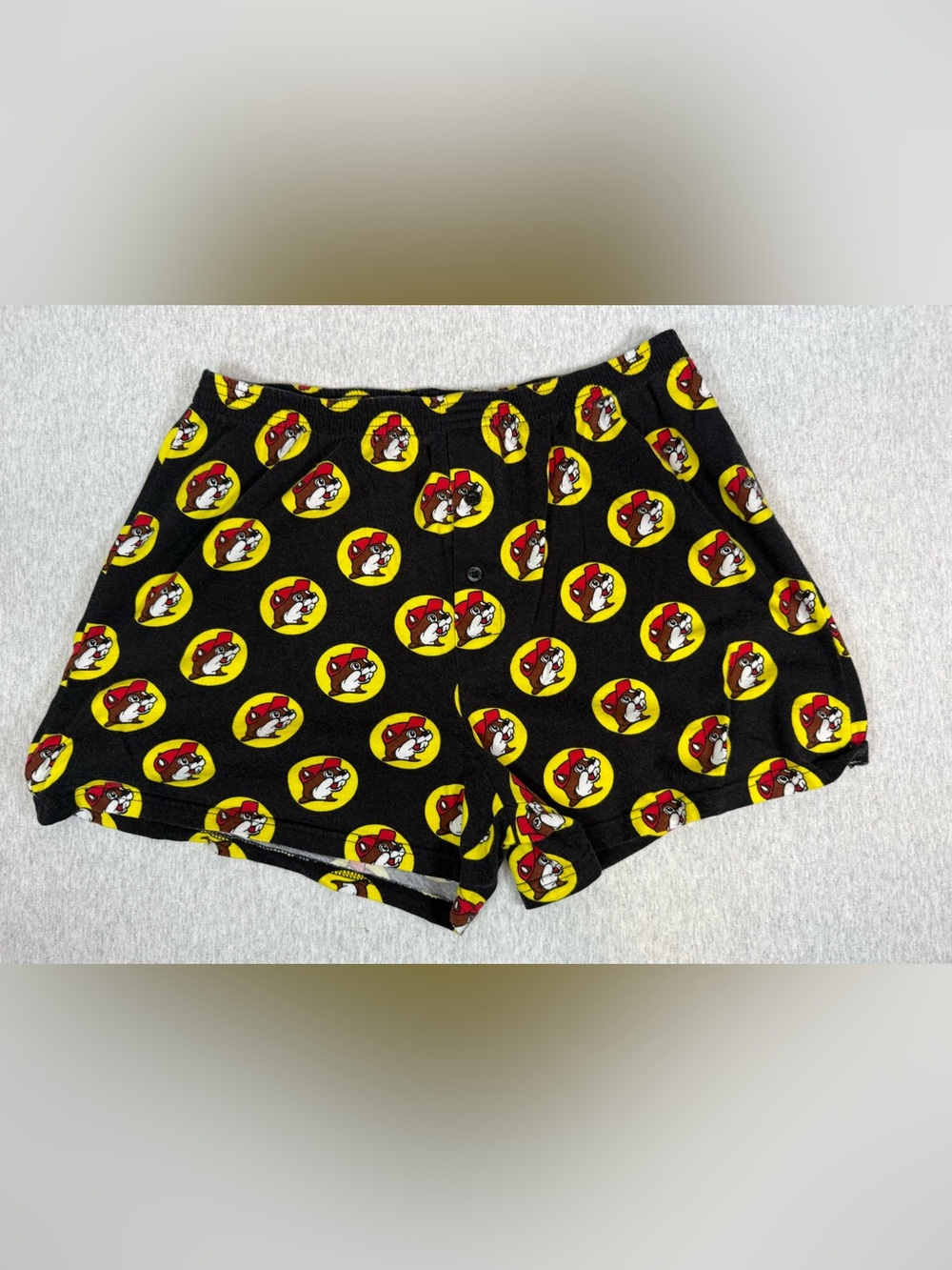 Buc-ee’s All-Over Mascot Print Cotton Boxer Shorts Black - Size XL